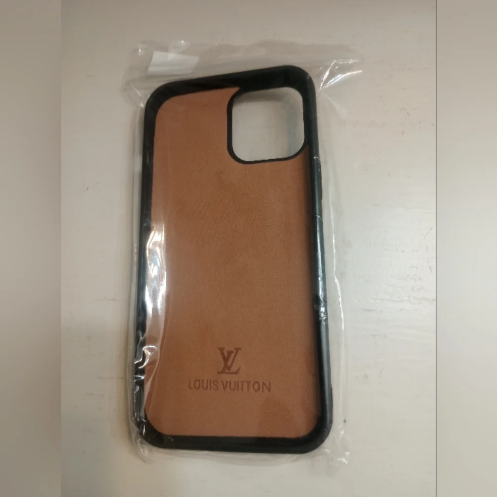 Brown Patterned Phone Case with Chain Accent for iPhone 12 Pro Max
